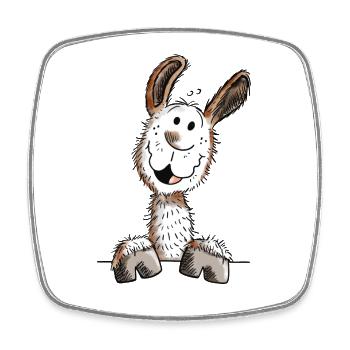 Lustiges Lama - Alpaka - Comic - Tier - lustig - Viereckiger Kühlschrankmagnet - Weiß - Vorne