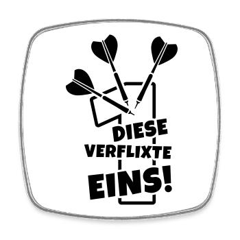 dartpfeile dartsport humor - Viereckiger Kühlschrankmagnet - Weiß - Vorne