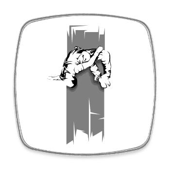 Parkour Salto Freerunning Symbol Grafik icon Logo - Viereckiger Kühlschrankmagnet - Weiß - Vorne