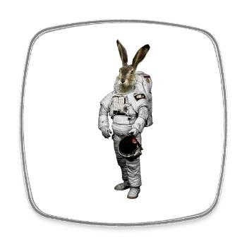 Hase Astronaut - Viereckiger Kühlschrankmagnet - Weiß - Vorne