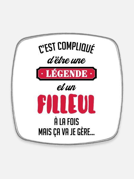 Filleul Filleule Baptême Parrain Marraine - Square fridge magnet - white