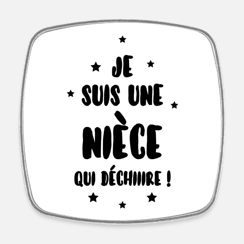 Nièce / Neveu / Oncle / Tante - Magnet carré - blanc