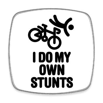 I do my own stunts - racing bicycle - Square fridge magnet - white - Front