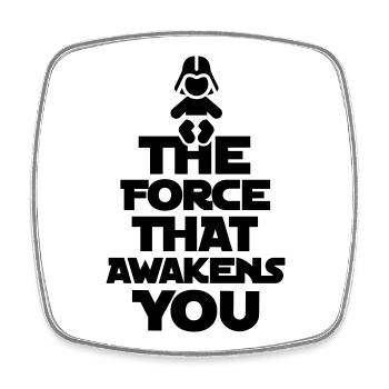 The force that awakens you - Viereckiger Kühlschrankmagnet - Weiß - Vorne