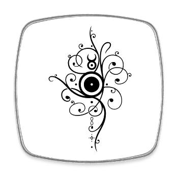 Sonne Tattoo - Viereckiger Kühlschrankmagnet - Weiß - Vorne