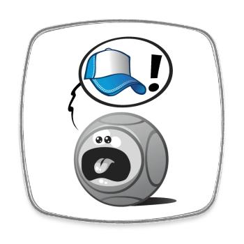 Casquette pétanque v2 - Magnet carré - blanc - Devant