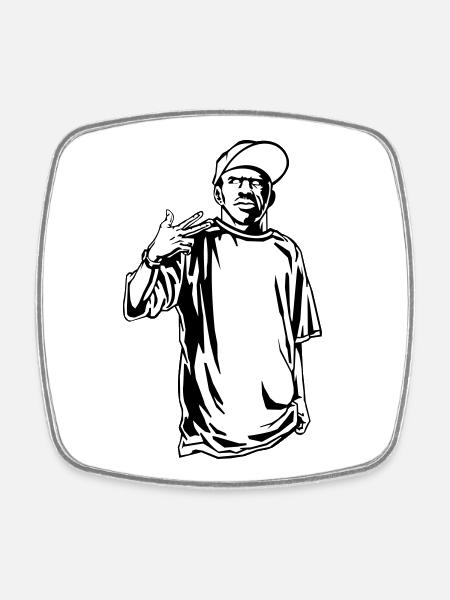 Gangster rapper - Square fridge magnet - white