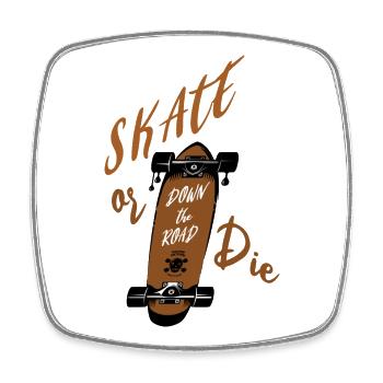 Skater - Viereckiger Kühlschrankmagnet - Weiß - Vorne