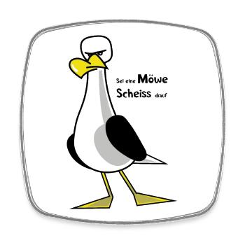 Sei eine Möwe ... - Viereckiger Kühlschrankmagnet - Weiß - Vorne