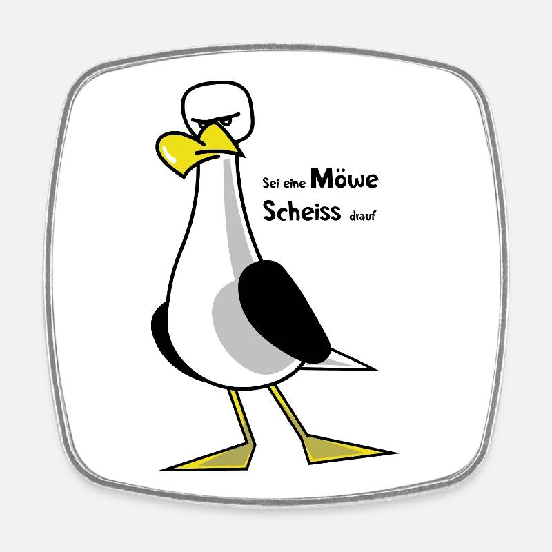 Sei eine Möwe ... - Viereckiger Kühlschrankmagnet - Weiß