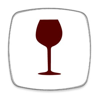 Wine Glass, Wine - Square fridge magnet - white - Front