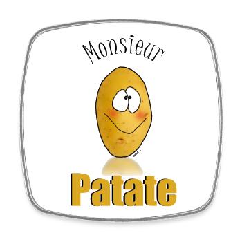 Mr Patate - Magnet carré - blanc - Devant