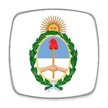 autocollant armoiries Argentine Argentinien - Magnet carré - blanc - Devant