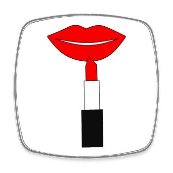 Rouge à lèvres Lèvres Rouge - Magnet carré - blanc - Devant