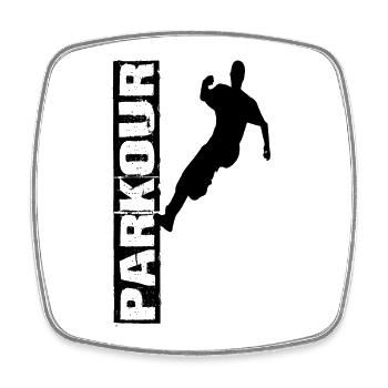 Parkour - Viereckiger Kühlschrankmagnet - Weiß - Vorne