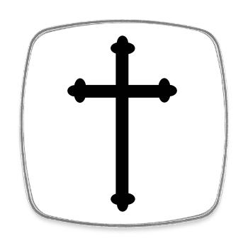 Cross as shadow image - Square fridge magnet - white - Front