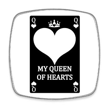 Spielkarte MY QUEEN OF HEARTS - Viereckiger Kühlschrankmagnet - Weiß - Vorne