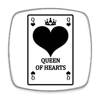 Spielkarte My hearts queen mit Text 'MY QUEE - Viereckiger Kühlschrankmagnet - Weiß - Vorne