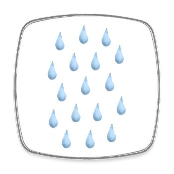 Gouttes de pluie - Magnet carré - blanc - Devant