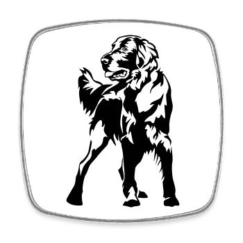 Flat-coated retriever - Square fridge magnet - white - Front