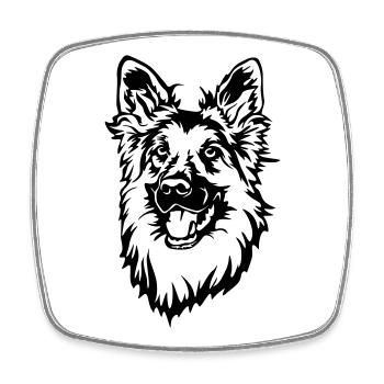 German Shepherd - Square fridge magnet - white - Front