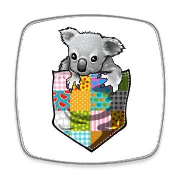 ein Koala in der Tasche - Viereckiger Kühlschrankmagnet - Weiß - Vorne
