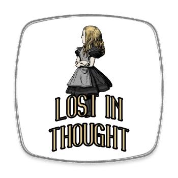 Lost in Thought Wonderland Vibes - Viereckiger Kühlschrankmagnet - Weiß - Vorne