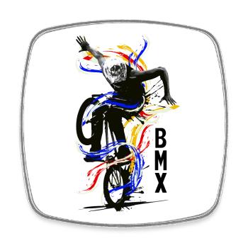 Fahrrad BMX | BMX Rad | BMX Geschenkidee - Viereckiger Kühlschrankmagnet - Weiß - Vorne