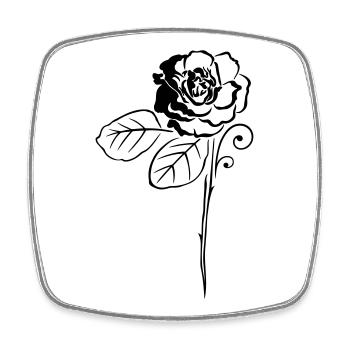 Rose Roses Fleur Fleur - Magnet carré - blanc - Devant