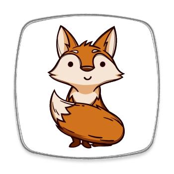 Animaux de renards - Magnet carré - blanc - Devant