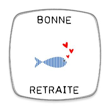 RETRAITE. BONNE RETRAITE. JOYEUSE RETRAITE - Magnet carré - blanc - Devant