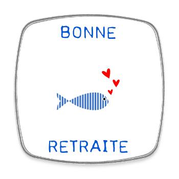 RETRAITE. BONNE RETRAITE. JOYEUSE RETRAITE - Magnet carré - blanc - Devant