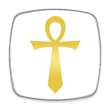 Ankh Sign - Egypt - Ankh Symbol - Square fridge magnet - white - Front