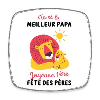 Body bébé meilleur papa première fête des pères - Magnet carré - blanc - Devant