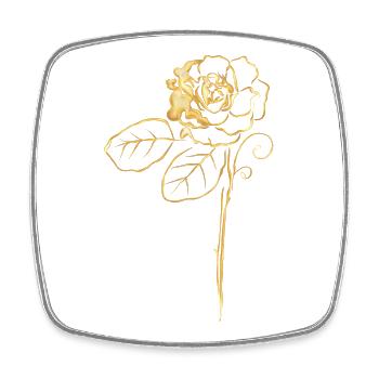 Rose in Gold - Viereckiger Kühlschrankmagnet - Weiß - Vorne