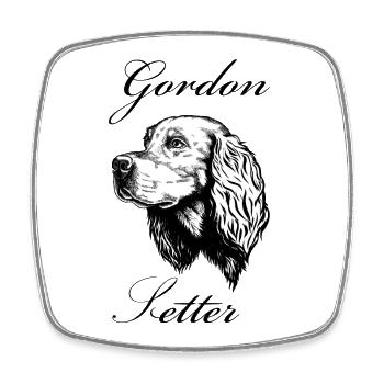 Gordon Setter Portrait - Magnet carré - blanc - Devant
