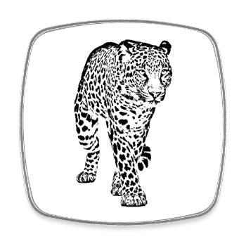 Leopard Tier - Viereckiger Kühlschrankmagnet - Weiß - Vorne
