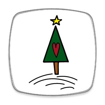 Noël - Magnet carré - blanc - Devant