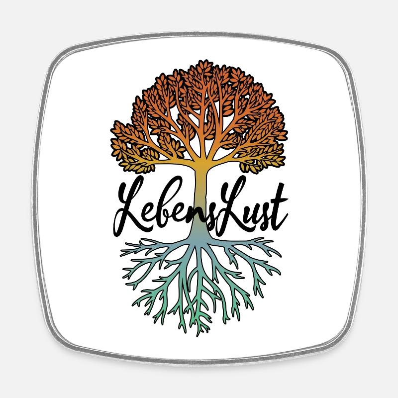 LebensLust - Viereckiger Kühlschrankmagnet - Weiß