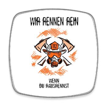 Feuerwehrmann. Feuerwehrfrau Lustige Geschenkidee - Viereckiger Kühlschrankmagnet - Weiß - Vorne