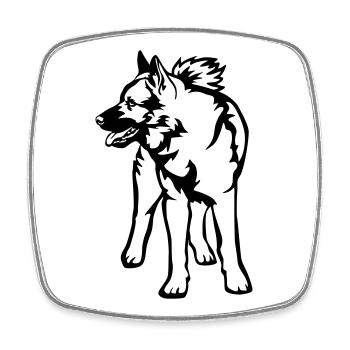 Norwegischer Elchhund - Viereckiger Kühlschrankmagnet - Weiß - Vorne