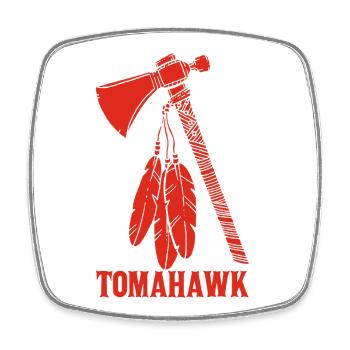 roter Tomahawk - Viereckiger Kühlschrankmagnet - Weiß - Vorne