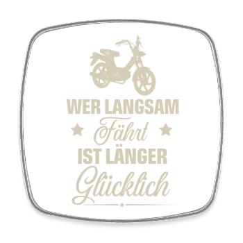 Mofa - Viereckiger Kühlschrankmagnet - Weiß - Vorne