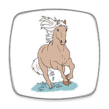 Pferd Pferde - Viereckiger Kühlschrankmagnet - Weiß - Vorne