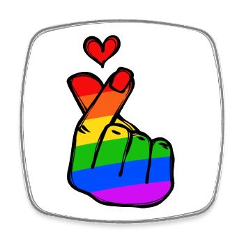 Regenbogen Herz Liebe Frieden Leidenschaft - Viereckiger Kühlschrankmagnet - Weiß - Vorne