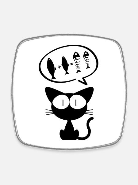 chat, chat humour, propriétaire de chat - Magnet carré - blanc