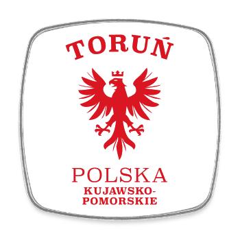 TORUN Polen Polska Poland - Square fridge magnet - white - Front