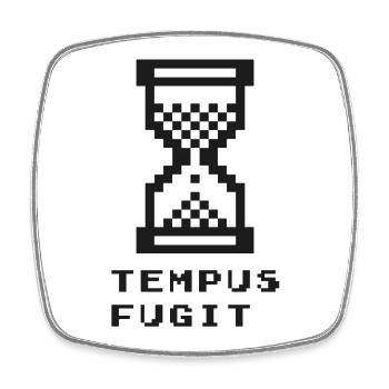 Tempus fugit - Magnet carré - blanc - Devant