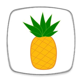 Pineapple with sunglasses summer t-shirt - Square fridge magnet - white - Front