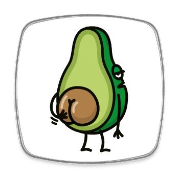 Lustig Avocado Hintern Arsch kratzen Geschenkidee - Viereckiger Kühlschrankmagnet - Weiß - Vorne